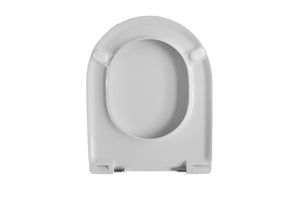 Copriwater in Termoindurente, serie Clodia della Dolomite, Bianco con cerniere in acciaio inossidabile sganciabili.