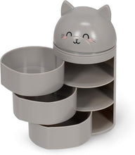 Carica l'immagine nel visualizzatore di Gallery, Legami - Organiser da Scrivania, Desk Organiser con 3 Cassetti ad Apertura Laterale, Scomparto Superiore con Chiusura a Scorrimento, Tema Kitty