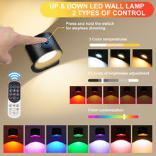 Carica l'immagine nel visualizzatore di Gallery, HOTUT Lampada da Parete,Applique da Parete per Interni con Telecomando,Lampada Led con Illuminazione Ambientale RGB, Lum