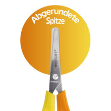 Carica l'immagine nel visualizzatore di Gallery, Westcott E-21593 00 Forbici bambini per mancini, 13 cm, punte arrotondate, scala 5 cm, rosso/giallo