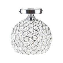 Carica l'immagine nel visualizzatore di Gallery, Lampade da Soffitto Cristallo, E27 Plafoniera a Soffitto con Argento Base Moderno, Lampadario Mini Palla Illuminazione a