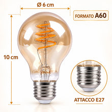 Carica l'immagine nel visualizzatore di Gallery, Voltix 6 Pezzi Lampadine LED Filamento A60 E27 4W 2700K