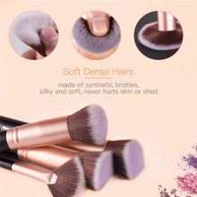 Carica l'immagine nel visualizzatore di Gallery, Pennelli Trucco oro Rosa 18 Pezzi Premium Set Viso e Occhi, Sintetici per Fondotinta Correttori in Polvere Ombretto Arrossito