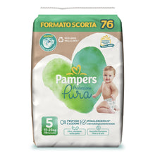 Carica l'immagine nel visualizzatore di Gallery, Pampers Protezione Pura, 76 Pannolini Ipoallergenici con 0% Profumo e lozioni, Taglia 5 11-25 Kg, Taglia 5 - Nuova versi