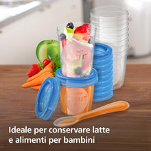 Carica l'immagine nel visualizzatore di Gallery, Philips Avent SCF721/20 Set Vasetti per la Conservazione delle Pappe, 10 Pezzi 180 ml + 10 Pezzi 240 ml