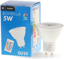 Carica l'immagine nel visualizzatore di Gallery, M Ledme - Lampadina LED colorata con controllo 5W (Eq. 40 W) attacco GU10, 350 Lumen, RGBW, Dimmerabile in intensità, Lu
