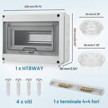 Carica l'immagine nel visualizzatore di Gallery, Quadro Elettrico Esterno, 8 Moduli IP65 Impermeabile Scatola Distribuzione