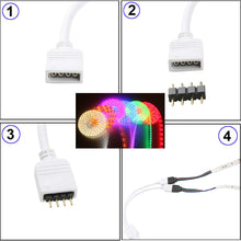 Carica l'immagine nel visualizzatore di Gallery, CESFONJER 4 Pin RGB maschio a maschio Connettori, cavo connettore LED RGB splitter, per striscia LED RGB SMD (40pcs / pa