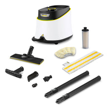 Carica l'immagine nel visualizzatore di Gallery, Kärcher Pulitore a Vapore SC 3 Deluxe, Pressione 3,5 bar, Riscaldamento 30 sec, Potenza 1.900 W, Area di Lavoro 75 m², Serbatoio da 1L, Include kit pulizia pavimenti e filtro anticalcare