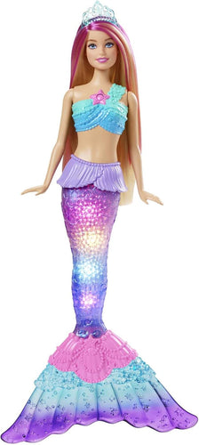 Barbie Dreamtopia Bambola Sirena, Bionda con Coda Che Si Muove e Luci, Giocattolo per Bambini 3 + Anni, Multicolore, GFL82