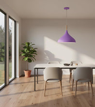 Carica l'immagine nel visualizzatore di Gallery, BEL AIR HOME - Lampada a sospensione BAVIERA 1xE-27 (LAMPADINA NON INCLUSA) Diametro 30 cm in metallo e legno, Altezza r