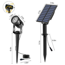 Carica l'immagine nel visualizzatore di Gallery, T-SUN Faretto Solare Esterno Lampada da Giardino Solare 2 Modalità di Illuminazione 270 ° Regolabile Impermeabile IP65, Automatico on/off per Alberi, Giardini, Strade, Prati(3000K, 1H)
