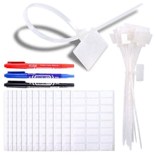 Carica l'immagine nel visualizzatore di Gallery, Glarks 200 Fascette Fermacavi in Nylon Autobloccanti da 15,2 cm, Etichette per Scrivere Con 3 Pennarelli e 288 Etichette