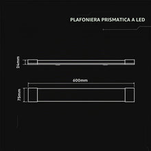 Carica l'immagine nel visualizzatore di Gallery, V-TAC Plafoniera LED Lineare da Soffitto 60 CM - 20W - Chip Samsung - Lampada Rettangolare 2050 Lumen IP20 per Parete, G