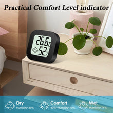 Carica l'immagine nel visualizzatore di Gallery, Flintronic Igrometro Termometro per Interni, 3 Pezzi Mini LCD Digitale Thermometer con Emoji, per Casa Monitor di Temper