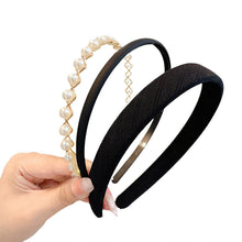 Carica l&#39;immagine nel visualizzatore di Gallery, DLPRK 3 pezzi cerchietti, cerchietto capelli donna, solido, semplice, per ragazze, larghi, medi e sottili, alla moda, per donne e ragazze (nero, bianco)