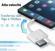 Carica l'immagine nel visualizzatore di Gallery, [Certificato Apple MFi]Adattatore Lightning a USB OTG per iPhone 14/13/12/11, Adattatore Fotocamera da Lightning a USB c