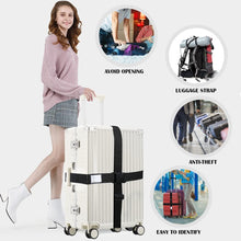 Carica l'immagine nel visualizzatore di Gallery, AiQInu Cinghie per Valigie,2 Cinghie per Bagagli Regolabili,Segnare Bagagli Fissaggio Valigie Cintura Sicurezza per Bagagli Accessori Viaggio Utili 2 Nero