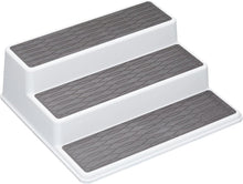 Carica l'immagine nel visualizzatore di Gallery, Copco Basics Portaspezie a 3 Ripiani per Armadio Interno, Organizzatore Antiscivolo per Ripiani da Cucina, 26 x 23 x 8,5cm, Bianco/Grigio