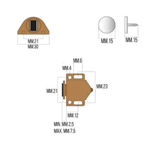Carica l'immagine nel visualizzatore di Gallery, 2 Chiusure Magnetiche per Ante - Magneti per Armadi, Cassetti, Porte, Camper, Barche - Ferma Porta Magnetico - Calamita 
