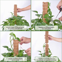 Carica l'immagine nel visualizzatore di Gallery, Vicloon Bastone per Piante, 4Pcs Piante Rampicanti Bastone, Stecche per Pianti 40cm, Palo Totem in Fibra di Cocco, Tutor