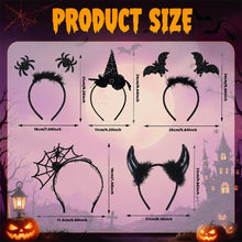 Carica l'immagine nel visualizzatore di Gallery, Fasce per Capelli di Halloween 5Pezzi Copricapo di Halloween Ragno Web