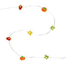 Carica l'immagine nel visualizzatore di Gallery, Lights4fun Catena Luminosa di Foglie Autunnali Zucca Ghianda con 30 Micro LED Bianchi Caldi a Pile con Timer Decorazione