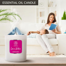 Carica l'immagine nel visualizzatore di Gallery, Candela Profumata di Limone Verbena 200g - Candela con Olio Essenziale di Verbena - Candela Alla Cera di Soia - Candele per la Casa - Aromaterapia - Candela Regalo - Idea per il Compleanno - Natale
