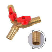 Carica l'immagine nel visualizzatore di Gallery, 2 pezzi 12mm 3 Vie in Ottone Valvola a Sfera Hose Barb