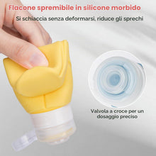 Carica l'immagine nel visualizzatore di Gallery, Alyvisun Set da 14 Contenitori da Viaggio in Silicone, Flaconi da Viaggio 100 ml &amp; Vasetti 30 ml con Accessori, Kit Viaggio Liquidi Antiperdita e Ricaricabile per Shampoo, Lozione, Creme