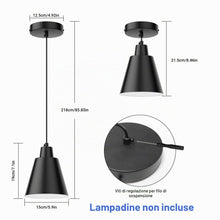 Carica l'immagine nel visualizzatore di Gallery, Klighten Lampada a Sospensione E27, Nero, Lampadina non Inclusa