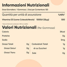 Carica l'immagine nel visualizzatore di Gallery, Vitamina D Bambini, 120 Caramelle Gommose di Vitamina D3 (4 Mesi di Scorta)