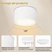 Carica l'immagine nel visualizzatore di Gallery, KYOTECH Faretto da Soffitto LED Ultra Sottile 55mm, Modulo Intercambiabile GX53, Superficie IP44 6W Bianco Caldo 3000K 5