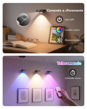 Carica l'immagine nel visualizzatore di Gallery, Gerbala Vetrina RGB Ricaricabile USB,Luci Led Senza Filo con Telecomando, Funzione Temporizzazione, 12 Multicolore, Luce