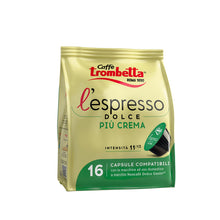 Carica l'immagine nel visualizzatore di Gallery, Caffè Trombetta - l'Espresso Dolce Più Crema, Capsule Compatibili con Sistema Nescafè Dolce Gusto - 1 Confezione da 16 C