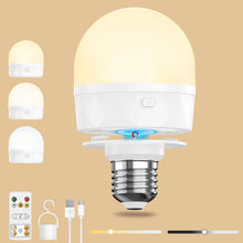 Carica l'immagine nel visualizzatore di Gallery, Lampadina ricaricabile E27 con telecomando, batteria ricaricabile USB C con batteria da 2200 mAh gancio magnetico a batt