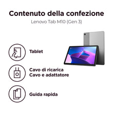 Carica l&#39;immagine nel visualizzatore di Gallery, Lenovo Tab M10 3° Gen, Tablet Display 10.1&quot; WUXGA (1920x1200), RAM 4GB, 64GB, 5000mAh, Unisoc T610, Tablet Android 11, Storm Grey, Alimentatore Incluso - Esclusiva Amazon