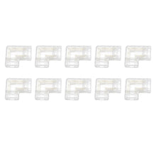 Carica l'immagine nel visualizzatore di Gallery, Connettori COB LED 10mm a 4 pin a forma di L (10pz) senza saldatura, giunto 90° per strisce bicolore 5V/12V/24V, collega