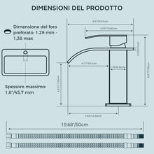 Carica l'immagine nel visualizzatore di Gallery, Rubinetto per Bagno FORIOUS, Rubinetto per Lavabo a Cascata in Nickel Spazzolato, Miscelatore Monocomando per Lavabo con Altezza del Beccuccio di 110 MM, Risparmio Idrico, Risparmio Energetico.