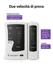 Carica l'immagine nel visualizzatore di Gallery, VCELINK Tester Cavi di Rete, Grigio, 1 Set