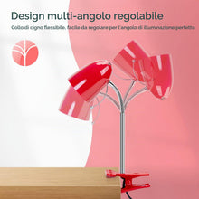 Carica l'immagine nel visualizzatore di Gallery, Aigostar Lampada da Lettura Vintage E27, Lampada con Pinza in Metallo Flessibile e Regolabile, Lampada da Scrivania con 