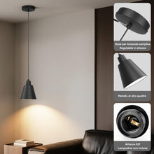 Carica l'immagine nel visualizzatore di Gallery, Klighten Lampada a Sospensione E27, Nero, Lampadina non Inclusa