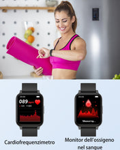Carica l'immagine nel visualizzatore di Gallery, Cloudpoem Smartwatch Donna Uomo Smart Watch Orologio Contapassi con Cardiofrequenzimetro da polso Saturimetro Orologio Fitness Notifiche Whatsapp e Chiamate Orologio Sportivo per Android iOS Nero