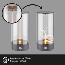 Carica l'immagine nel visualizzatore di Gallery, BRILONER - Lampada da tavolo LED senza fili con controllo touch a 4 livelli, filamento, luce bianca calda, ricarica USB-