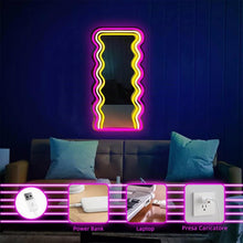 Carica l'immagine nel visualizzatore di Gallery, LED Specchio Neon Luci Dressing Up Specchio Gatto/Shine Cuore/Bat/Farfalla Forma Neon Segni Moderna Casa Ragazza Camera 