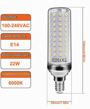 Carica l'immagine nel visualizzatore di Gallery, Lampadine LED da 22W, 180W Lampadine a Incandescenza Equivalenti, Bianco Freddo 6000K, 2500Lm, E14 Piccola Vite Edison, 