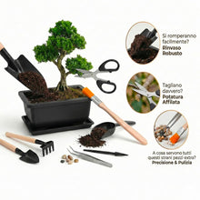 Carica l'immagine nel visualizzatore di Gallery, Kit Strumenti Giardinaggio Mini 12 Pezzi per Bonsai, Piante Grasse, Pianta in Vaso, Include Attrezzi Forbici, Rastrellin