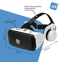 Carica l'immagine nel visualizzatore di Gallery, NK Occhiali 3D VR per Smartphone – Visore Intelligenti di Realtà Virtuale con Audio per Smartphone tra 4,7" - 6,53", Ang