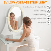 Carica l'immagine nel visualizzatore di Gallery, URAQT Luci da Specchio USB per Trucco, 2 m Striscia LED Flessibile, 3 Modalità di Colore, 9 Livelli di Luminosità, Kit p