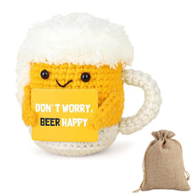 Carica l'immagine nel visualizzatore di Gallery, Bambola Anti Stress Umoristica a Forma di Birra, Peluche da Scrivania con Frase Positiva e Divertente per Lui o Lei, Per